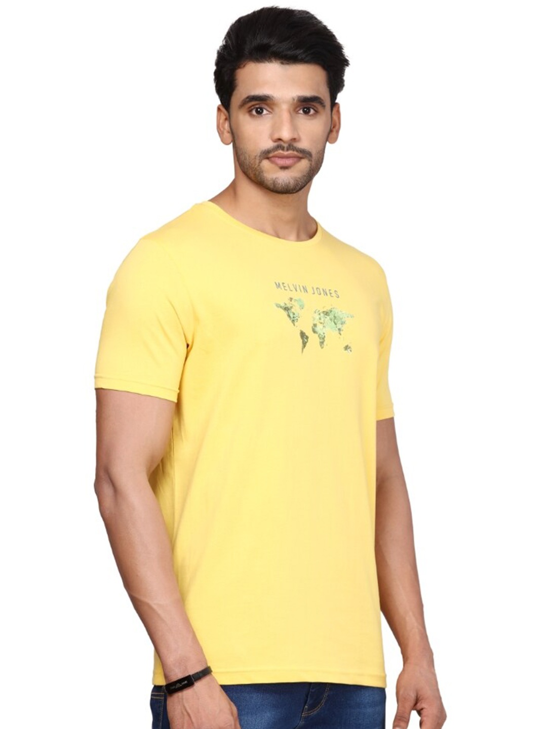 

Melvin Jones Graphic Printed Pure Cotton T-shirt, Yellow