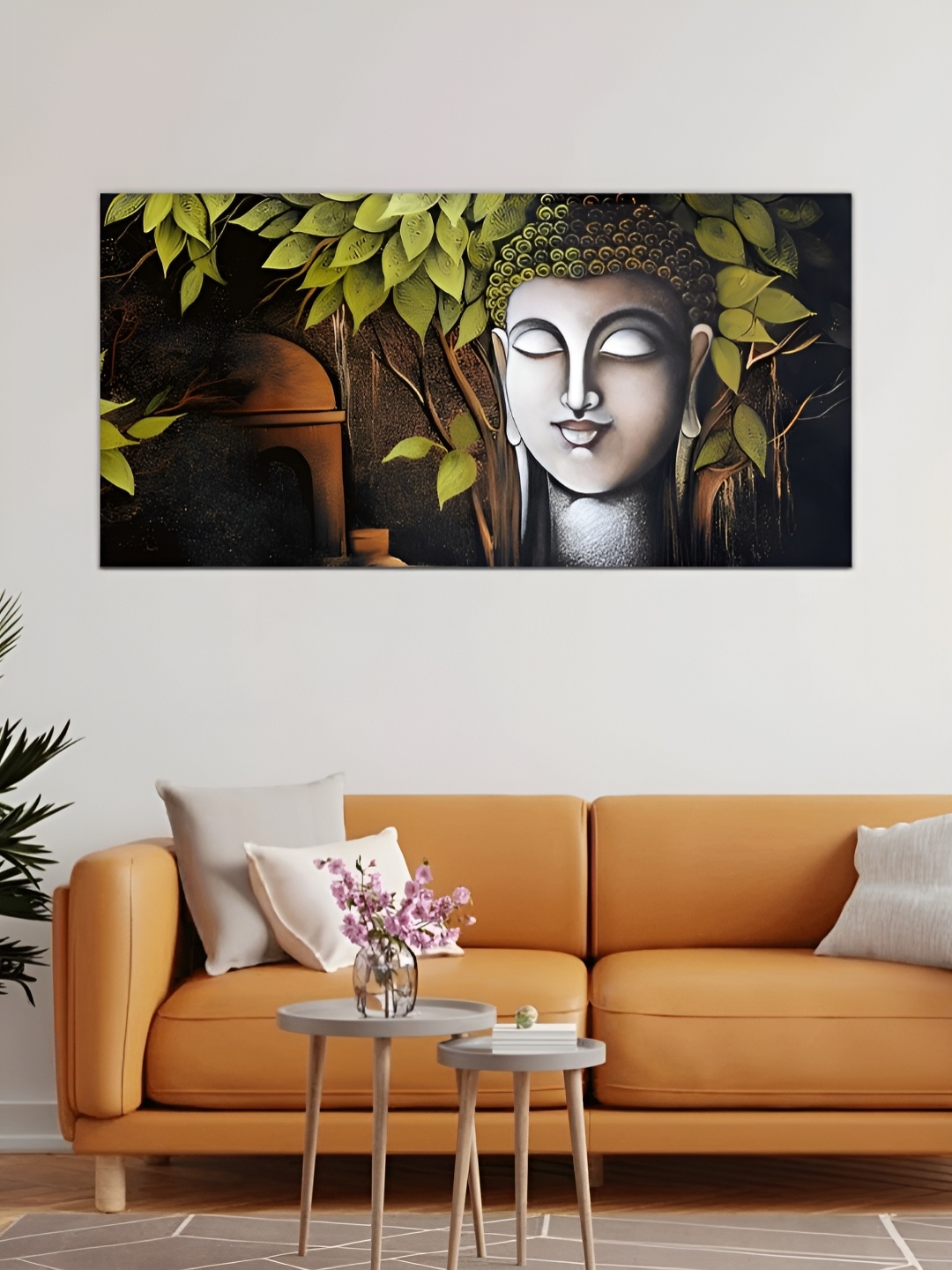 

MITHILA Handicrafts Lord Buddha Paintings Wall Art, Green