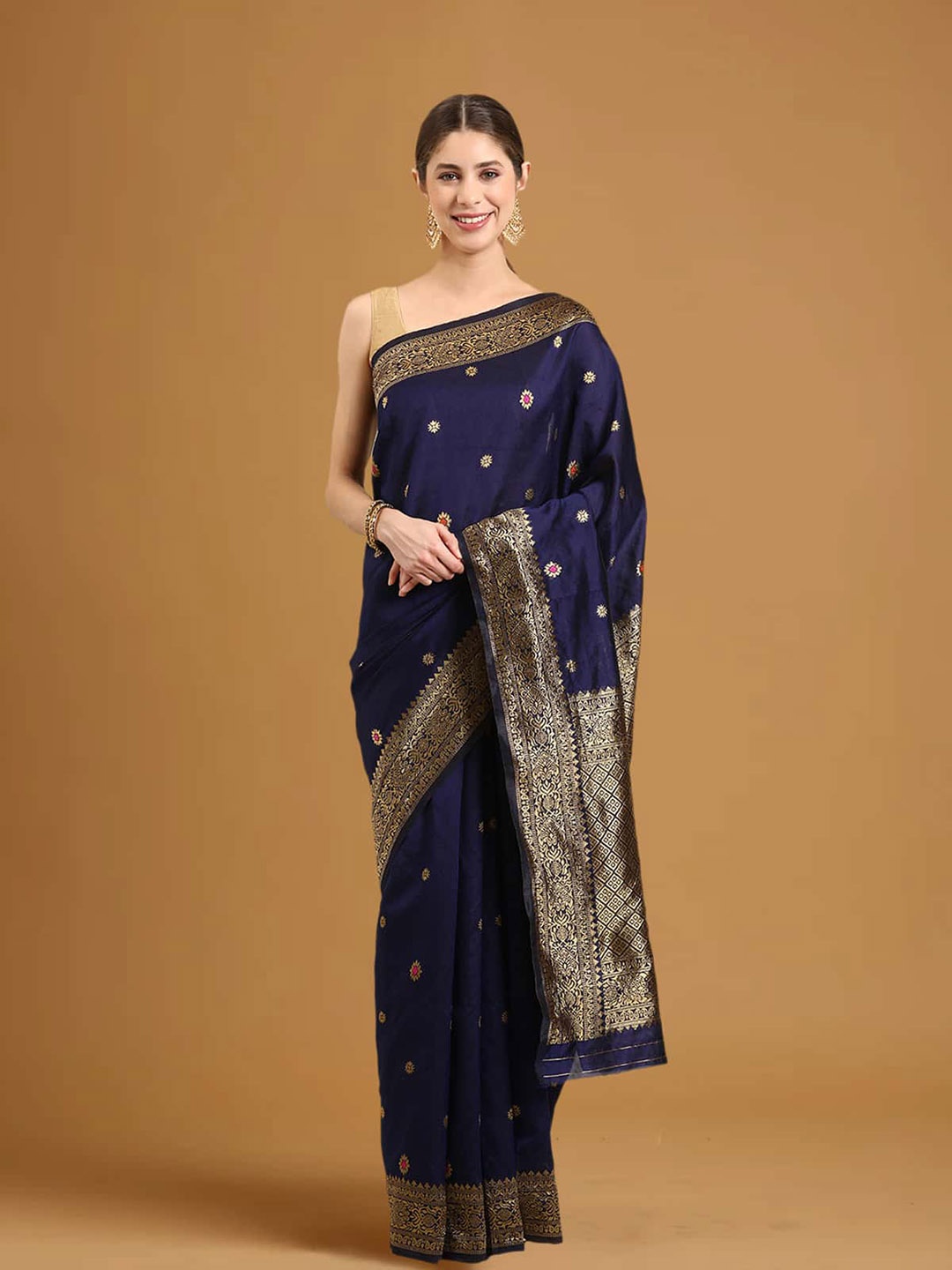 

Stylefables Ethnic Motifs Woven Design Zari Banarasi Saree, Blue