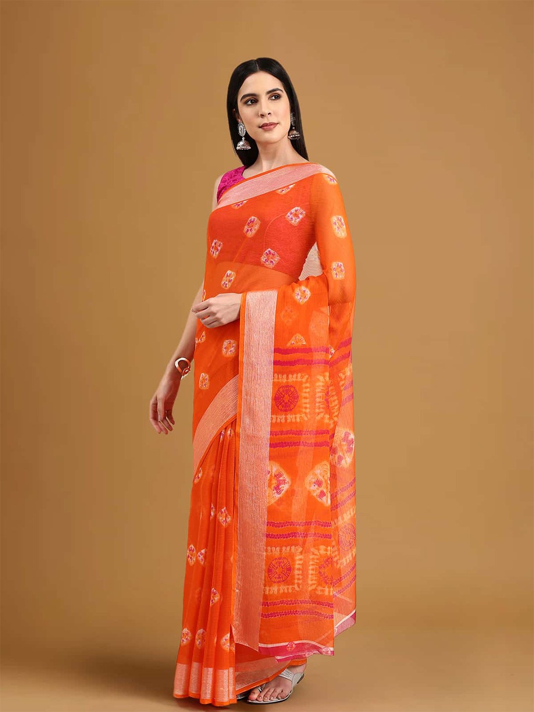 

Stylefables Ethnic Motifs Printed Saree, Orange