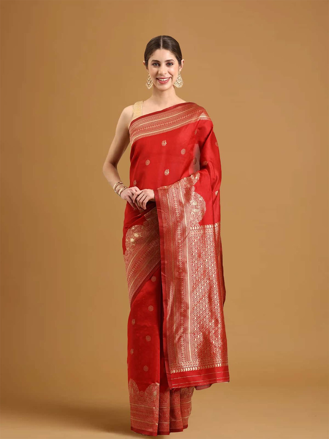 

Stylefables Ethnic Motif Woven Design Banarasi Saree, Red
