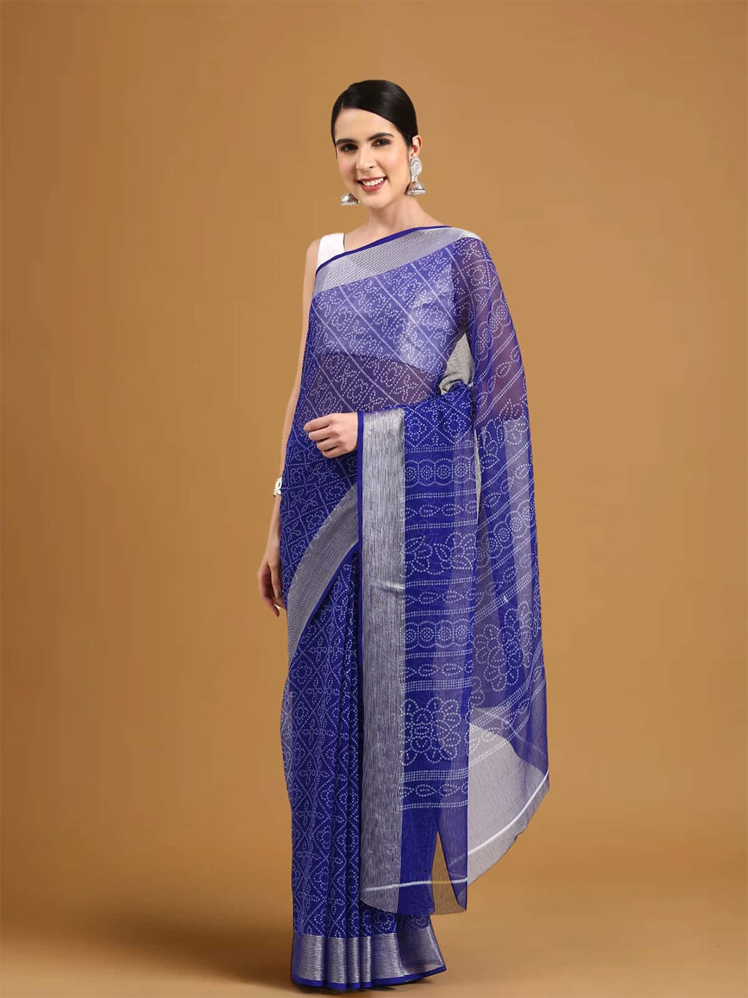 

Stylefables Bandhani Printed Saree, Blue