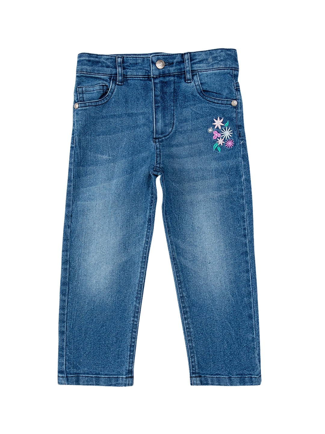 

JusCubs Girls Mid Rise Clean Look Cotton Jeans, Blue