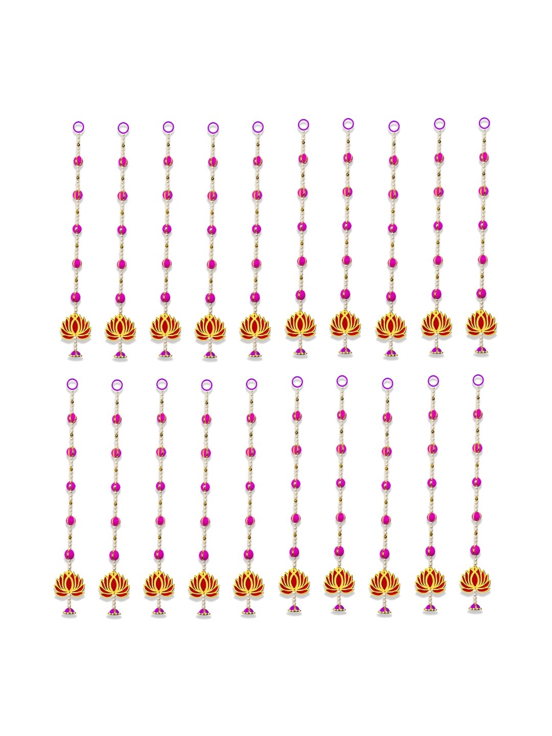 

iHandikart Pink & Red 20 Pieces Hanging Artificial Flower