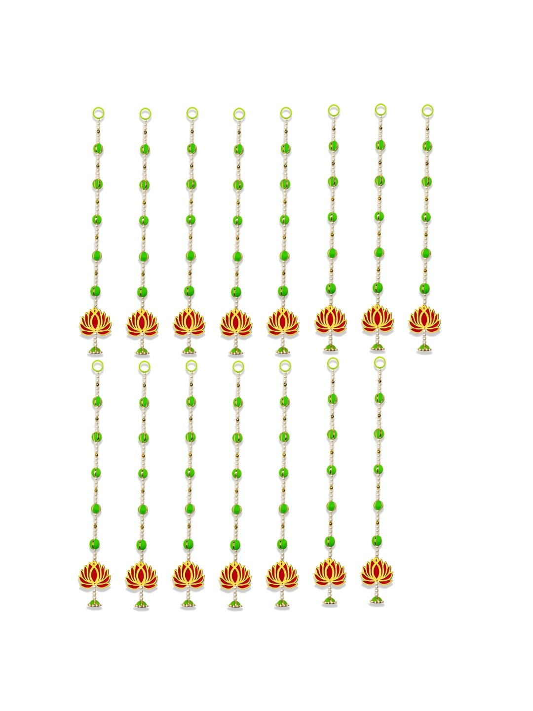 

iHandikart Green & Red 15 Pieces Decorative Hangings Wall Decor