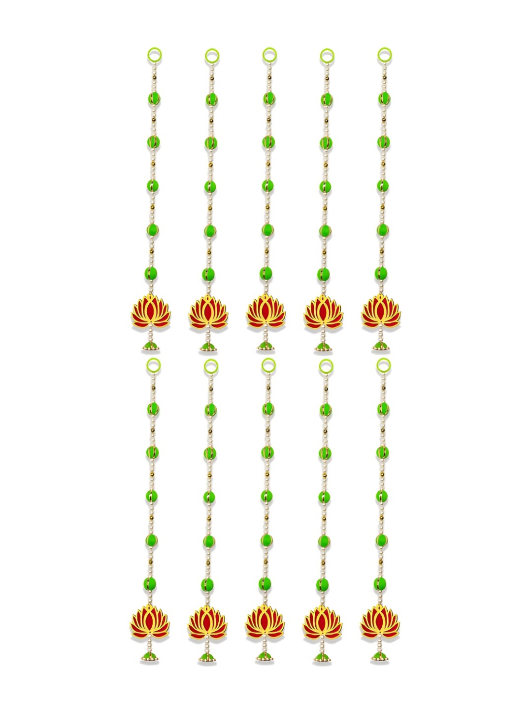

iHandikart Green & Red 10 Pieces Decorative Hangings Wall Decor