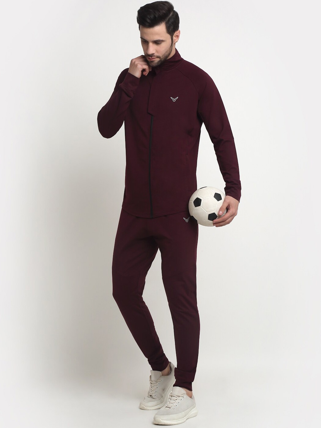 

Invincible Men Luxury Cotton Tracksuit, Burgundy