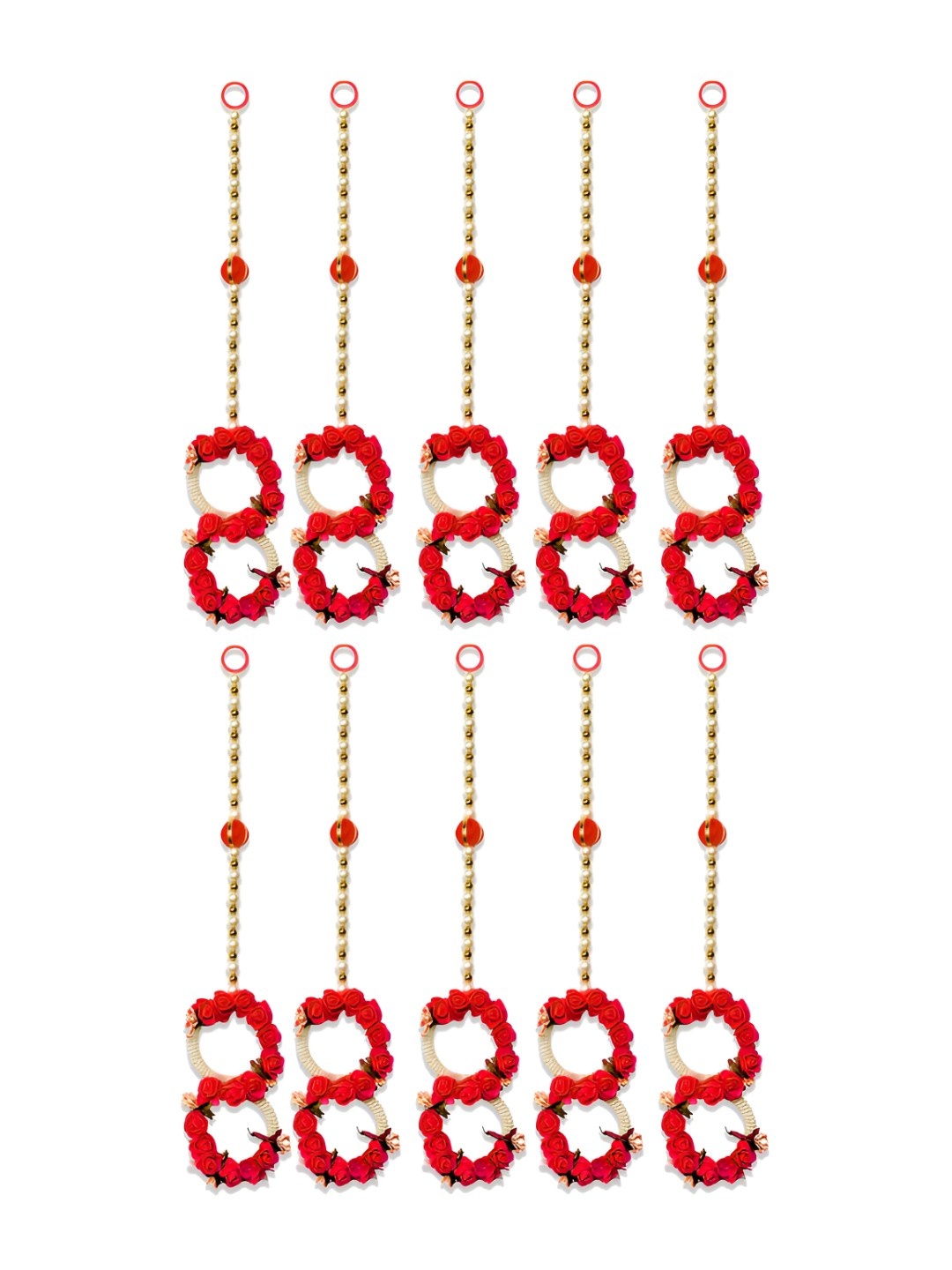 

iHandikart Red 10 Pieces Hanging Festive Decor