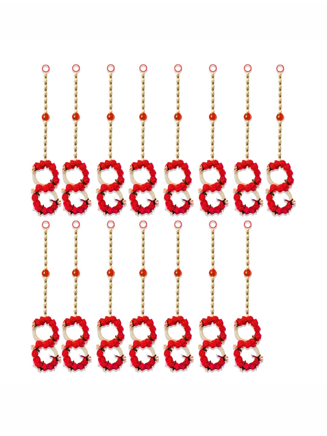 

iHandikart Red 15 Pieces Wall Hanging Artificial Festive Decor