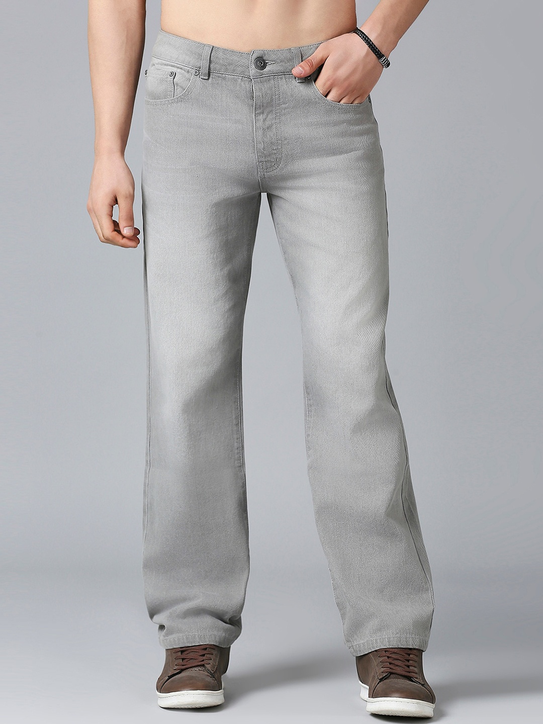 

The Roadster Lifestyle Co. Men Grey Relaxed Fit Mid-Rise Pure Cotton Jeans