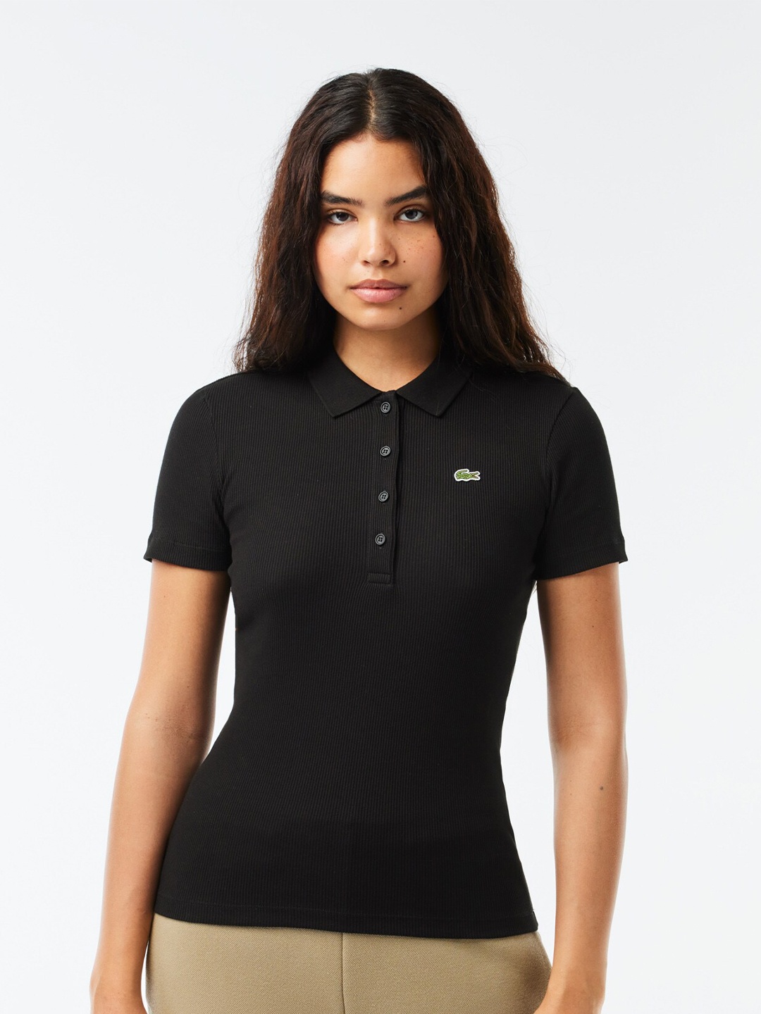 

Lacoste Polo Collar Slim Fit Pure Cotton T-shirt, Black