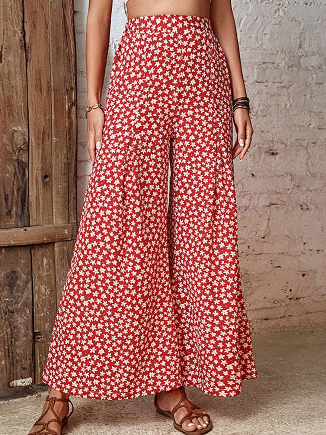 

StyleCast Women Maroon Floral Printed Wide Leg Palazzos
