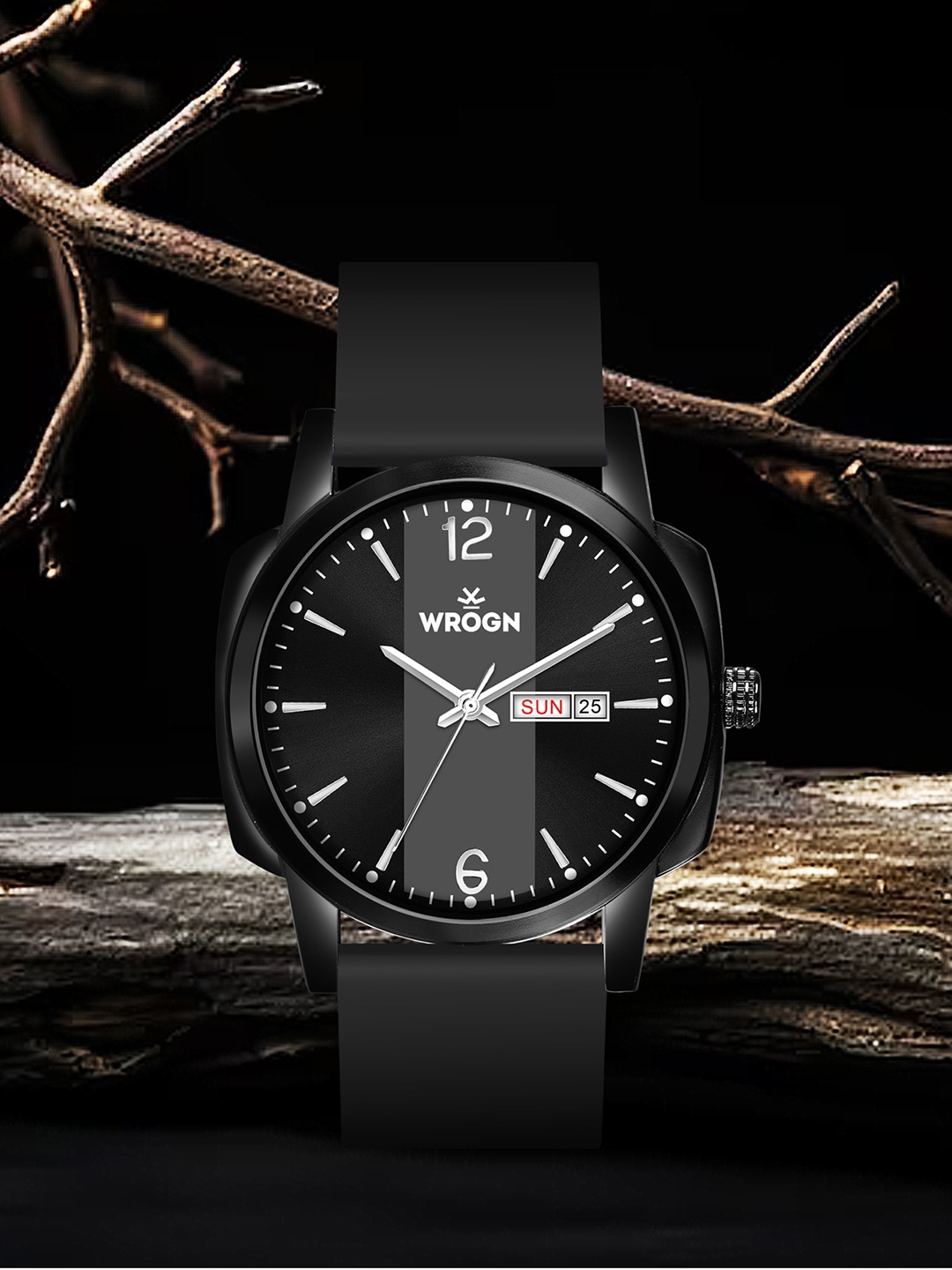 

WROGN Men Straps Water Resistant Analogue Calendar Watch WR-6604-Black