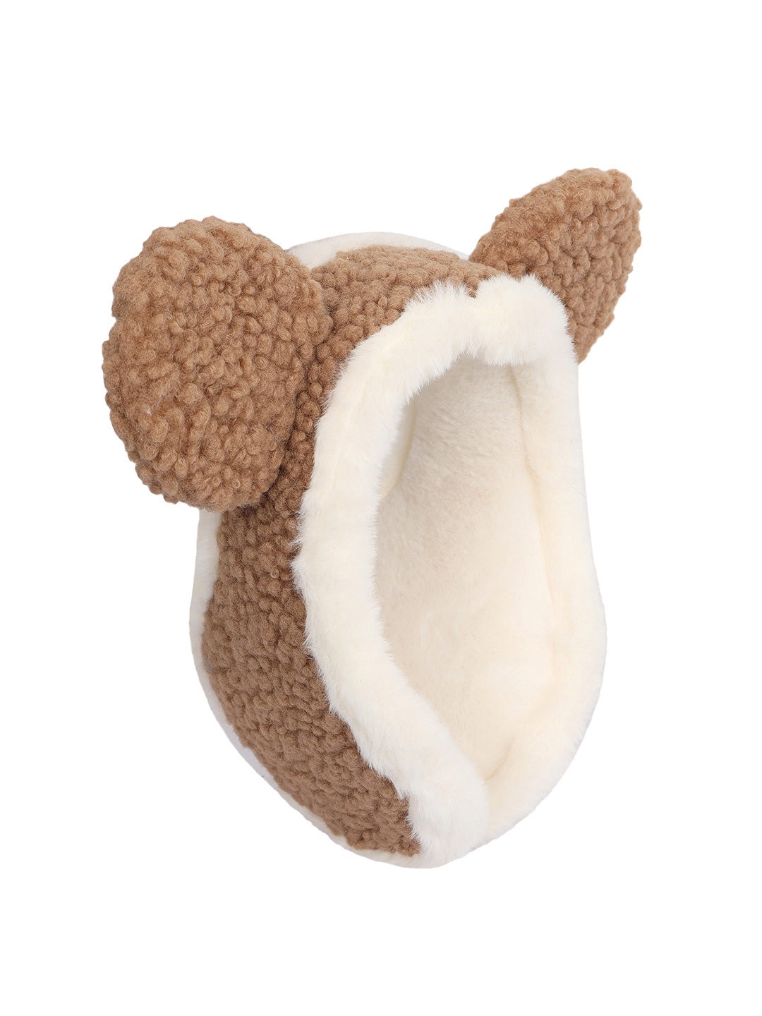

FabSeasons Unisex Faux Fur Self Design Bunny Earmuffs, Brown