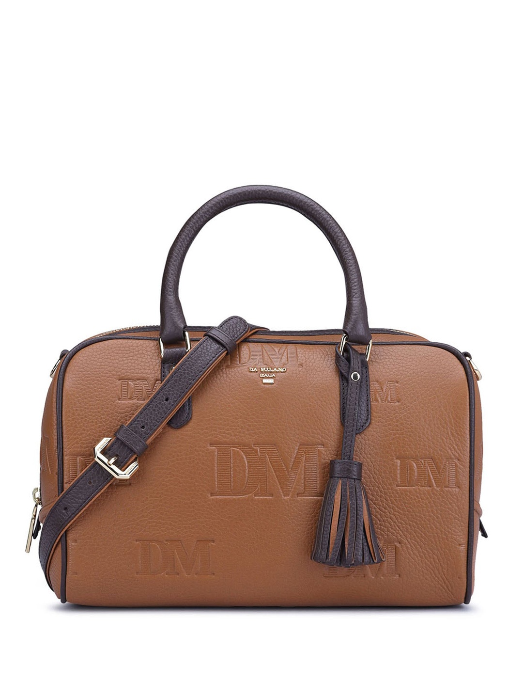 

Da Milano Textured Leather Handheld Bag With Tasselled, Tan