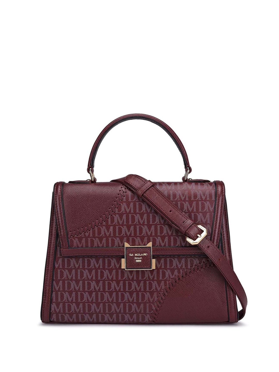 

Da Milano Printed Leather Handheld Bag, Maroon