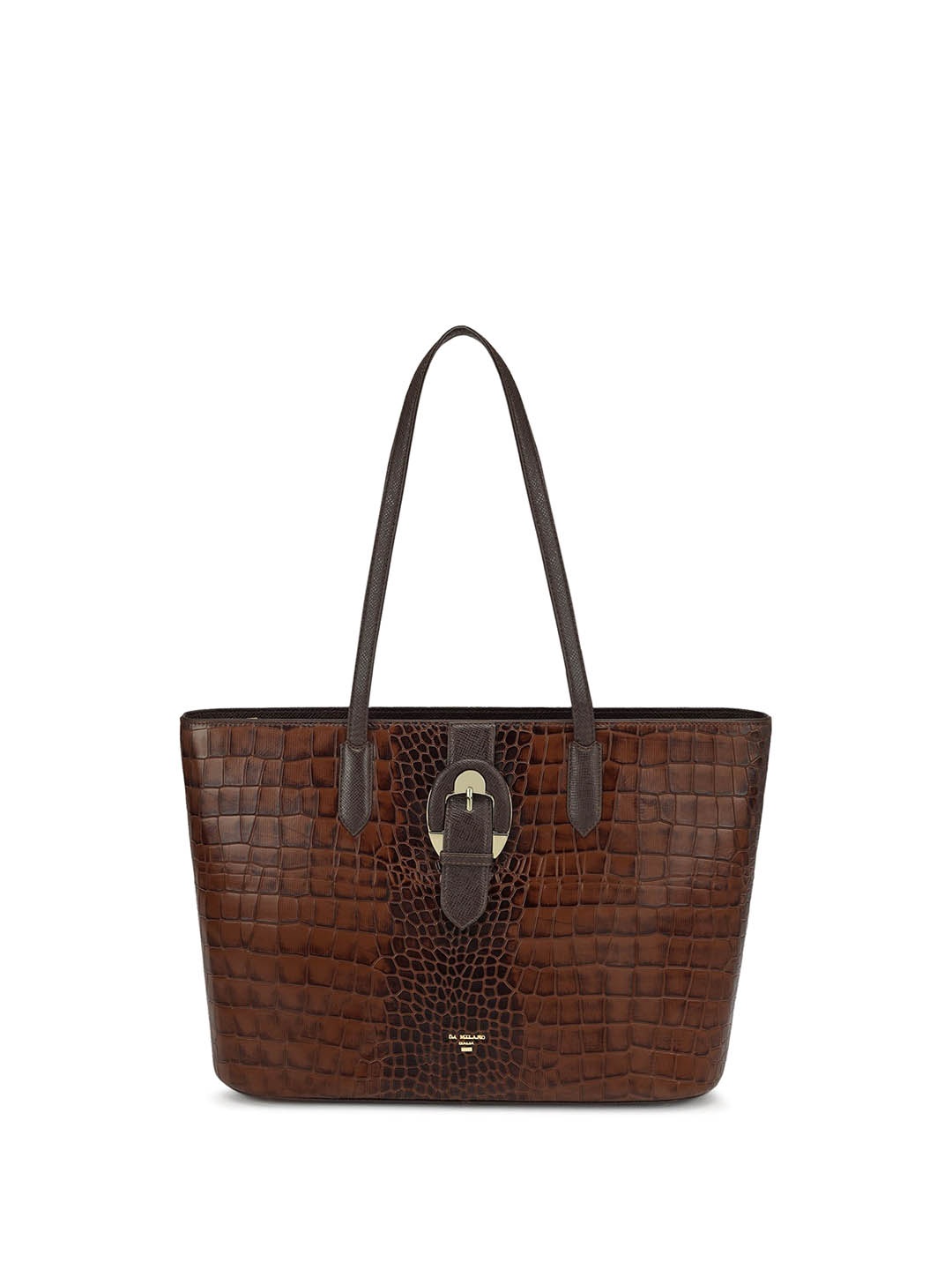 

Da Milano Textured Leather Structured Shoulder Bag, Brown
