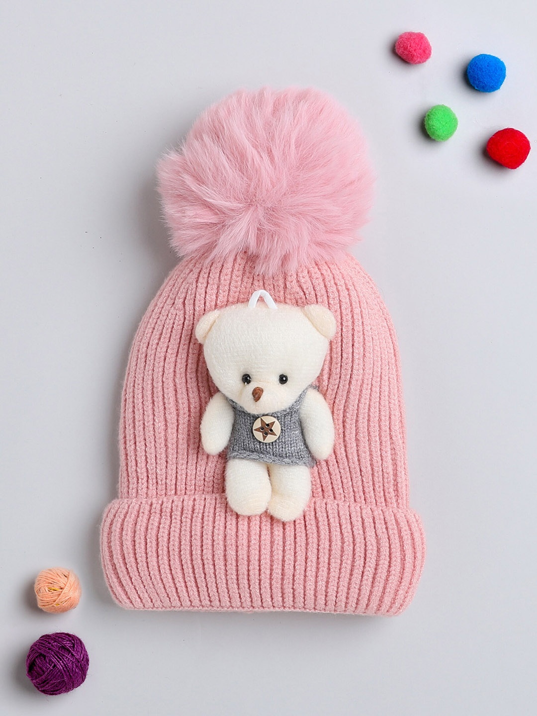 

The Magic Wand Kids Woollen Beanie Cap, Pink