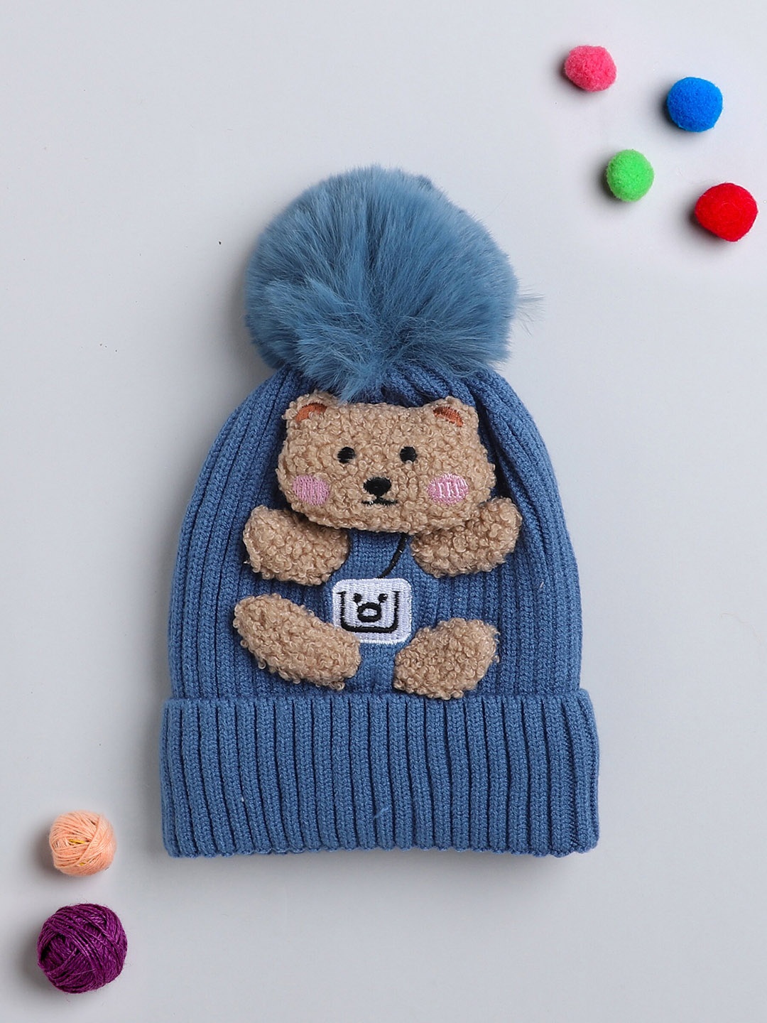 

The Magic Wand Kids Self Design Woollen Beanie, Blue