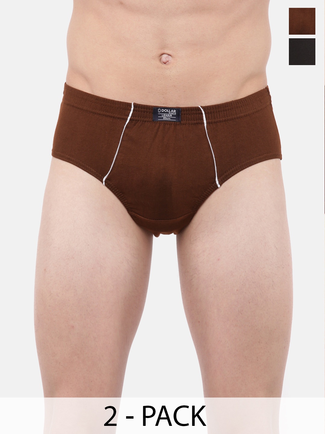 Dollar Lehar Super Combed Cotton Men Pack Of 2 Briefs MLHBR-01-PO2-ASST2, Assorted