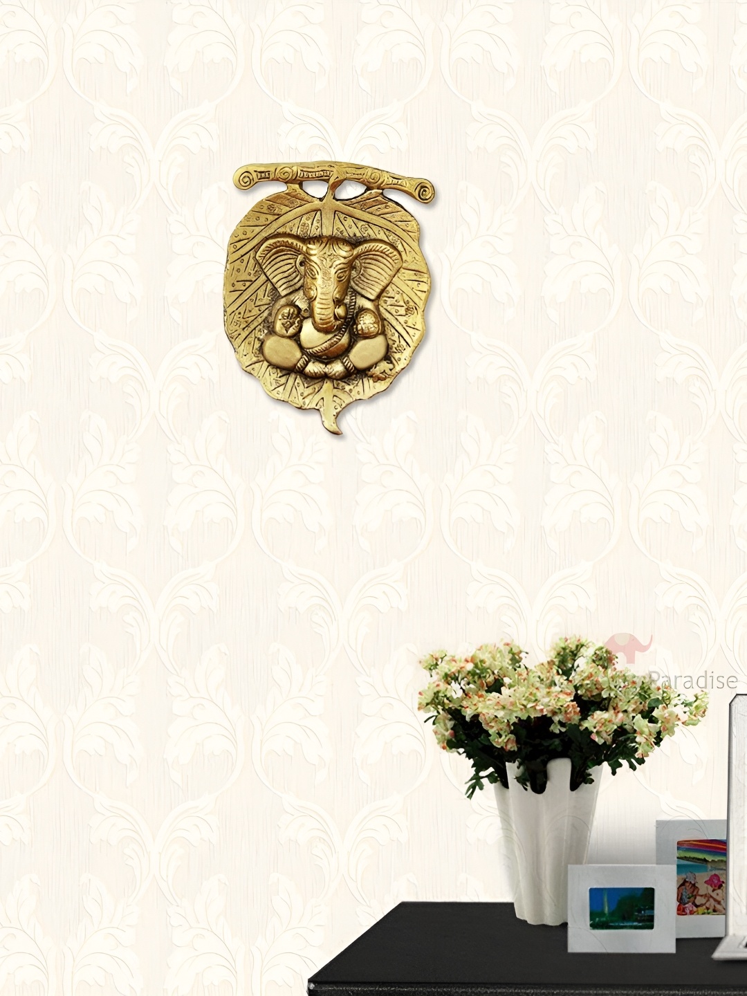 

HANDICRAFTS PARADISE Antique Ganesha Wall Hanging, Gold