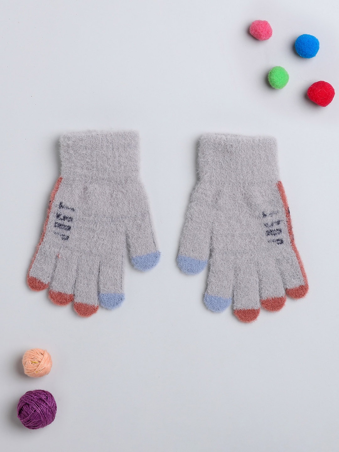 

The Magic Wand Girls Patterned Hand Gloves, Grey