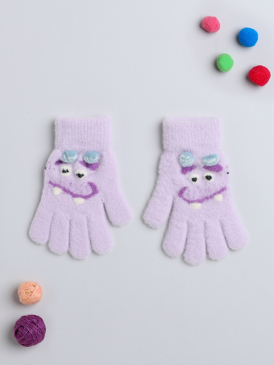 

The Magic Wand Kids Patterned Woollen Hand Gloves, Lavender