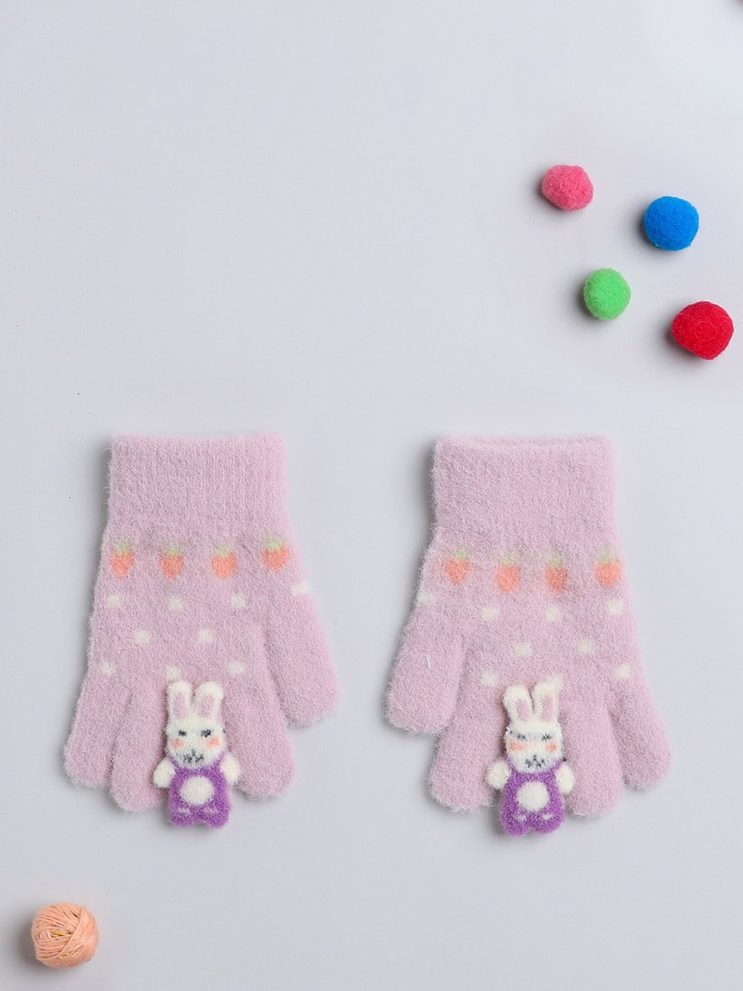 

The Magic Wand Girls Patterned Wool Hand Gloves, Lavender