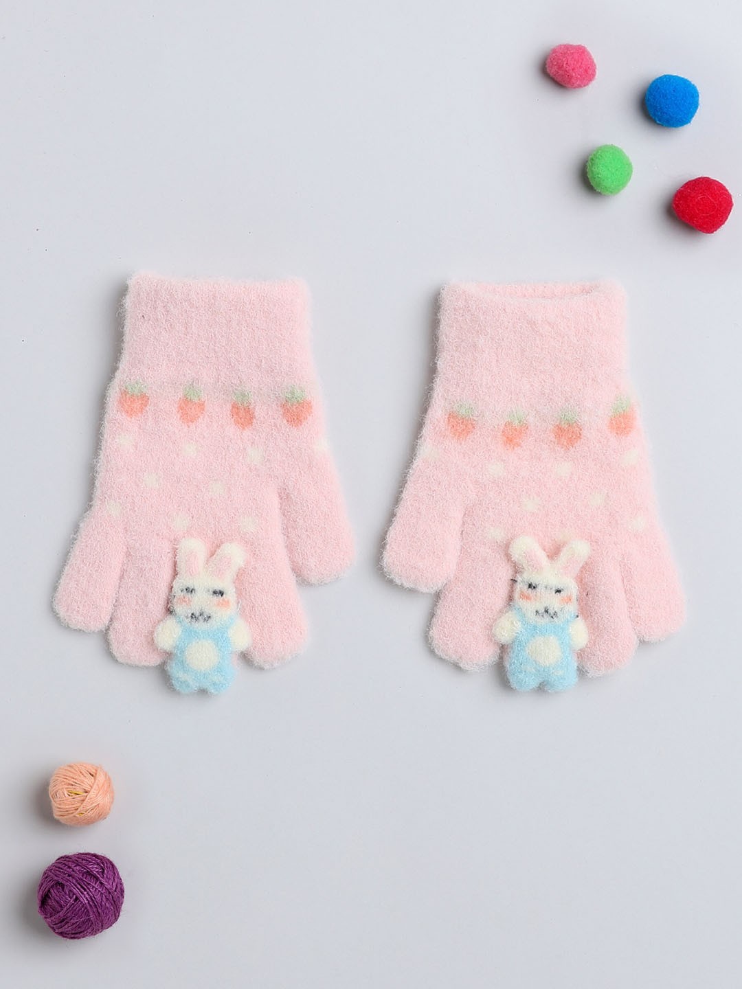 

The Magic Wand Girls Patterned Wool Hand Gloves, Pink