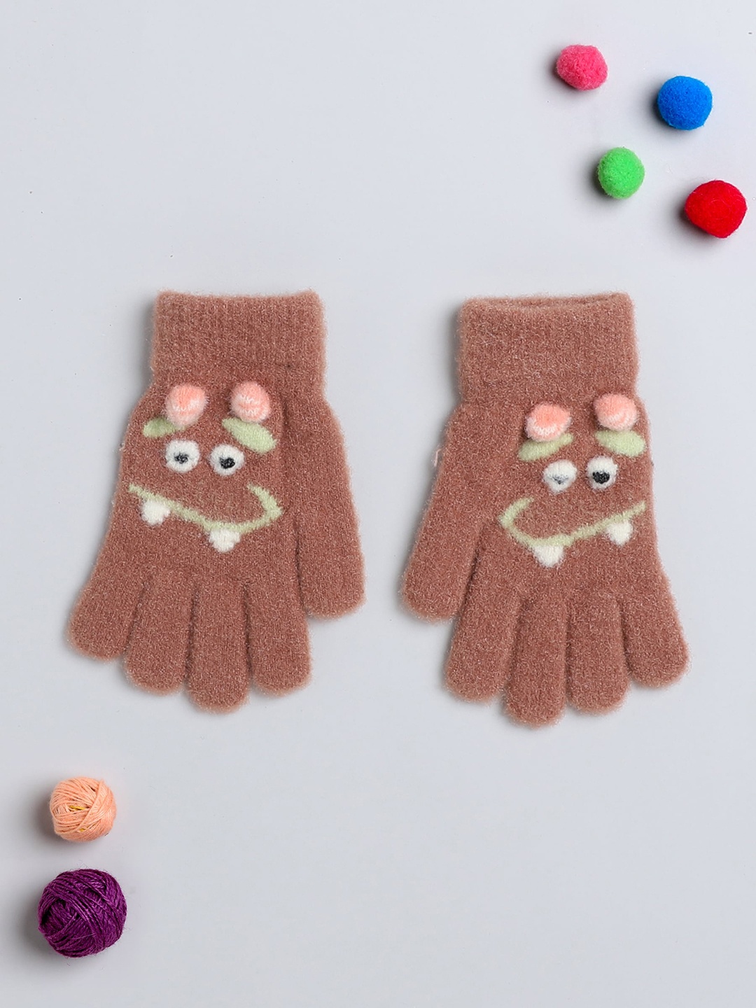 

The Magic Wand Boys Patterned Woollen Hand Gloves, Brown