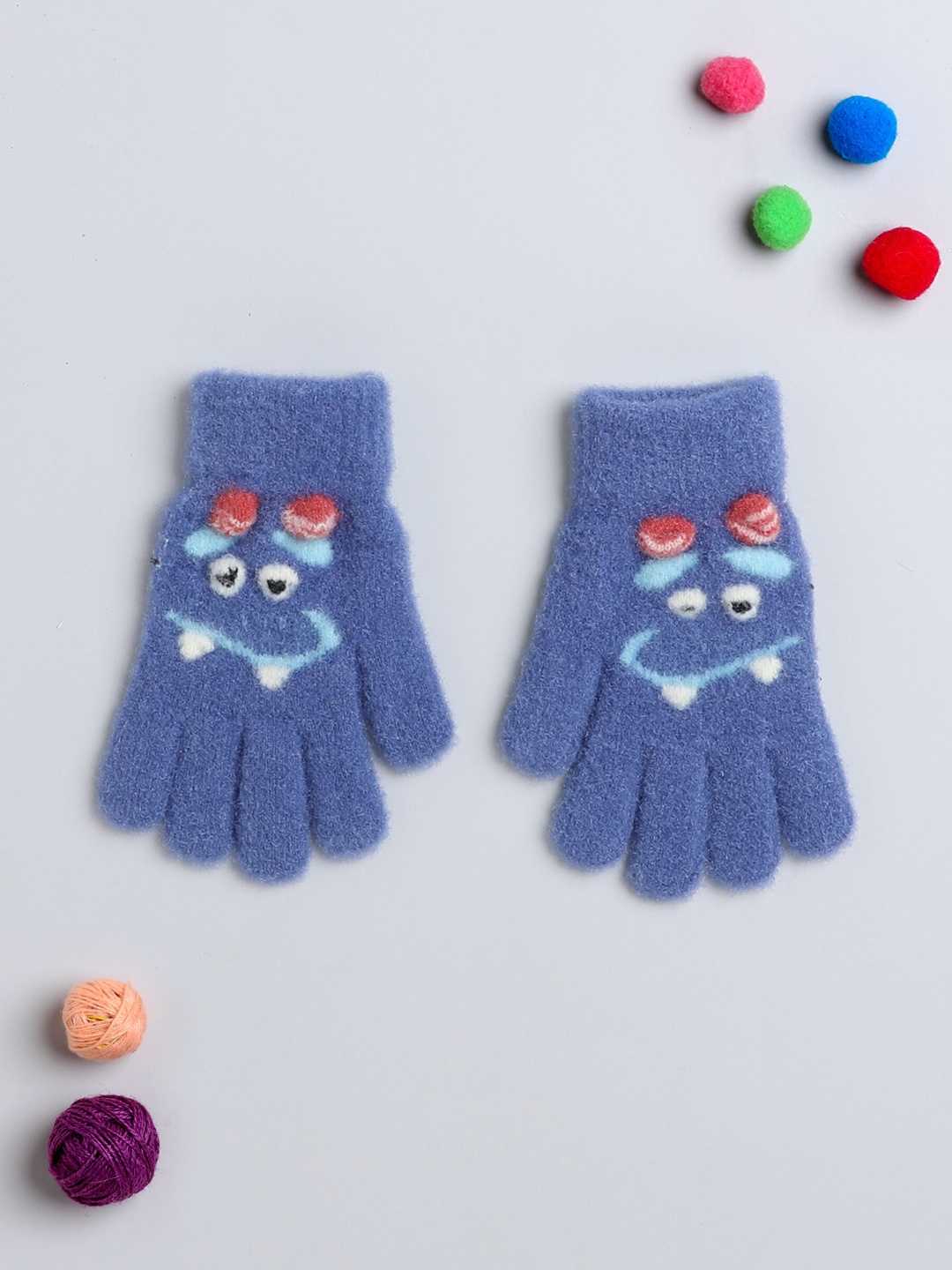 

The Magic Wand Boys Patterned Woollen Hand Gloves, Blue