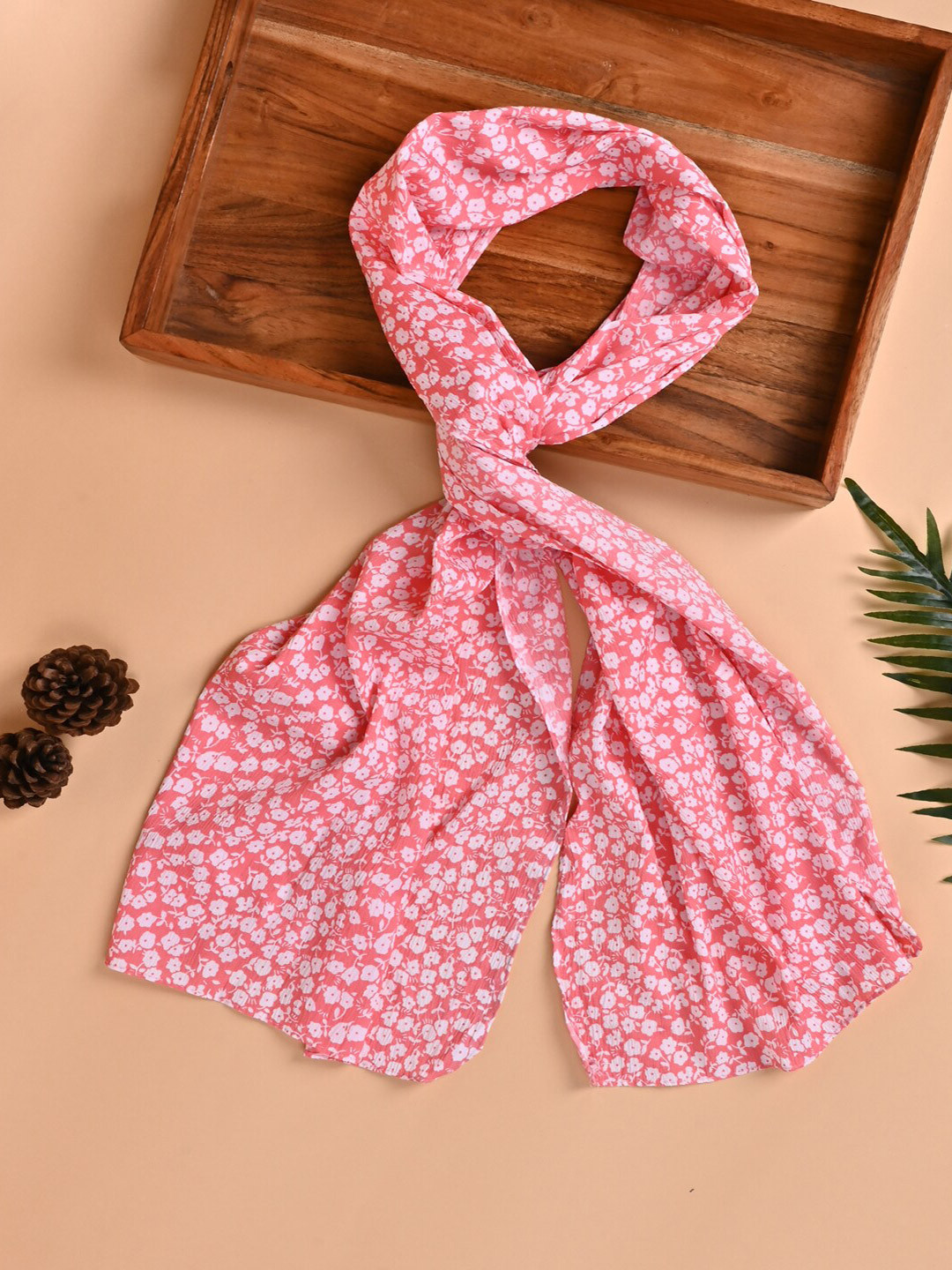 

Jewelz Floral Printed Stole, Pink
