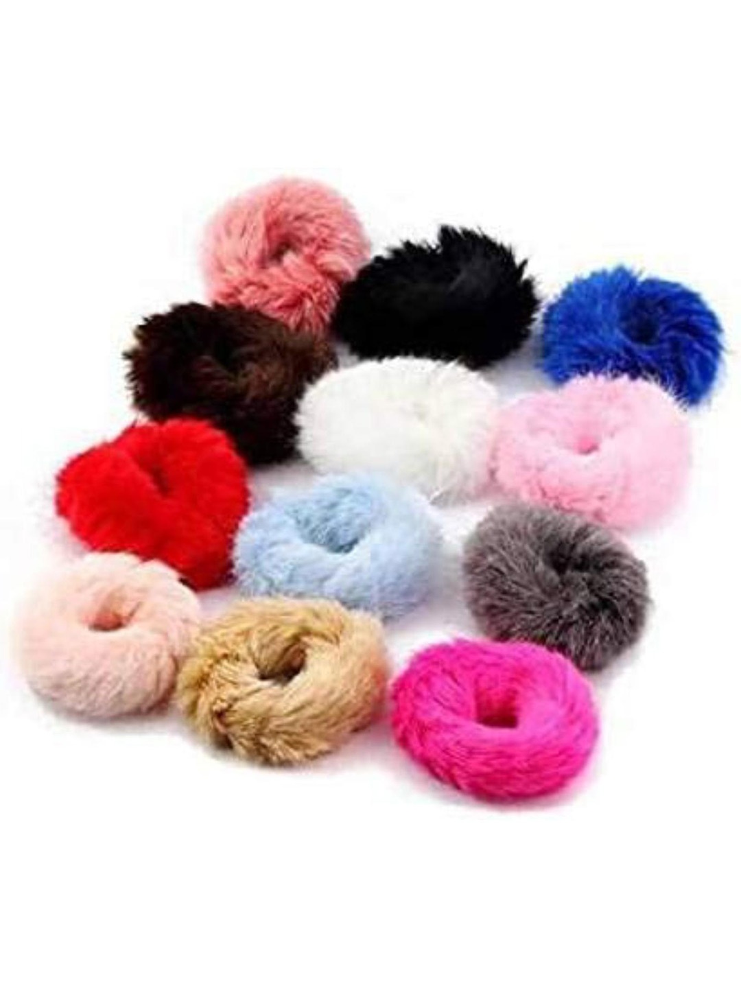 

DN Creation Set Of 12 Faux Fur Assorted Ponytail Holders