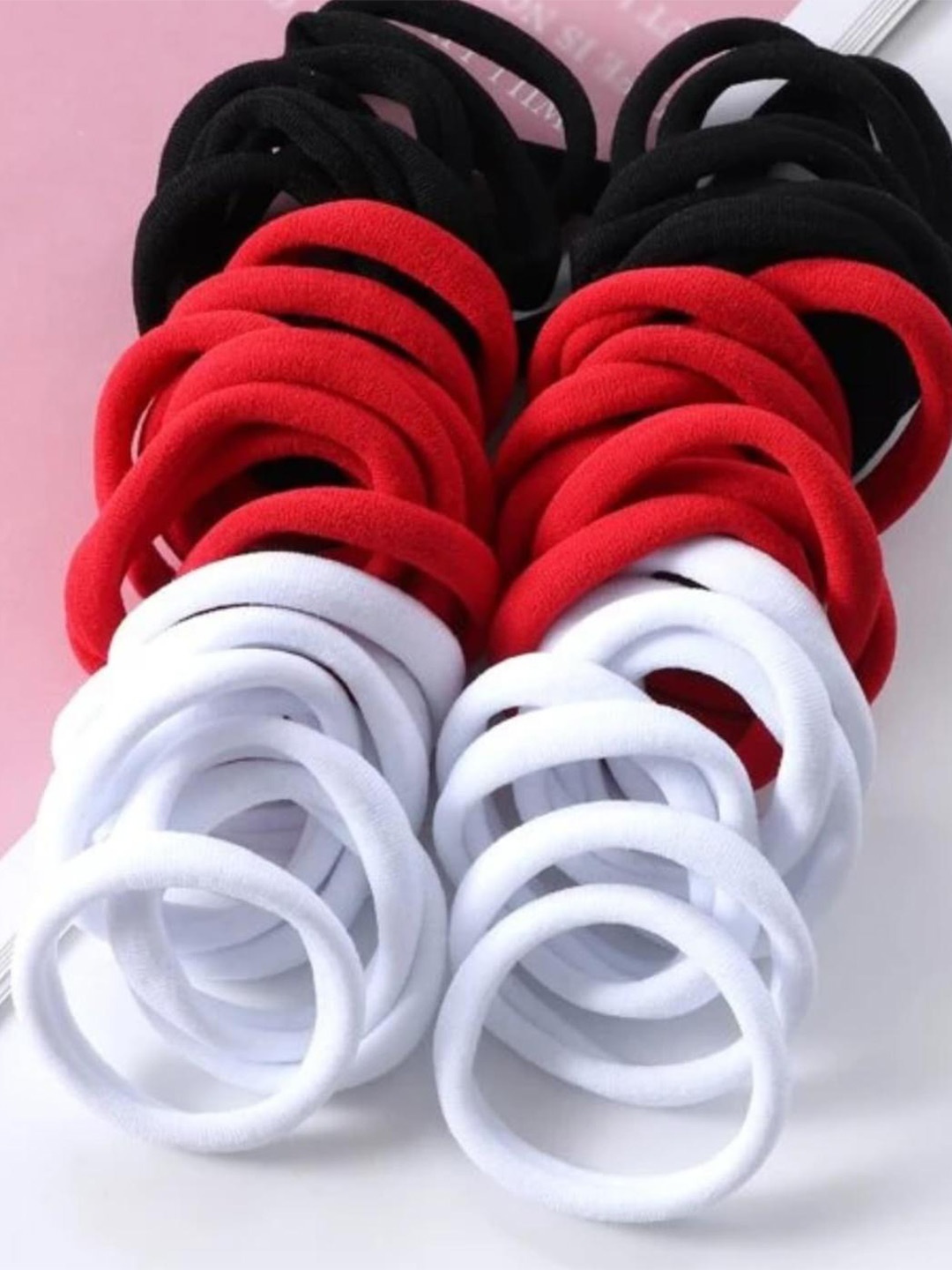 

DN Creation Set Of 30 Ponytail Holders, White