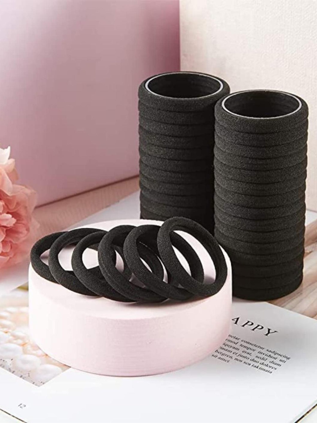 

DN Creation Set Of 30 Ponytail Holders, Black
