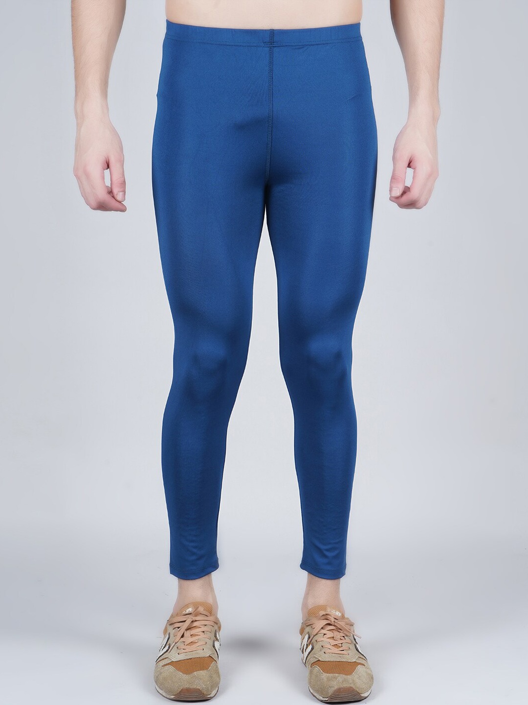 

NEVER LOSE Men Mid-Rise Running Tights, Blue