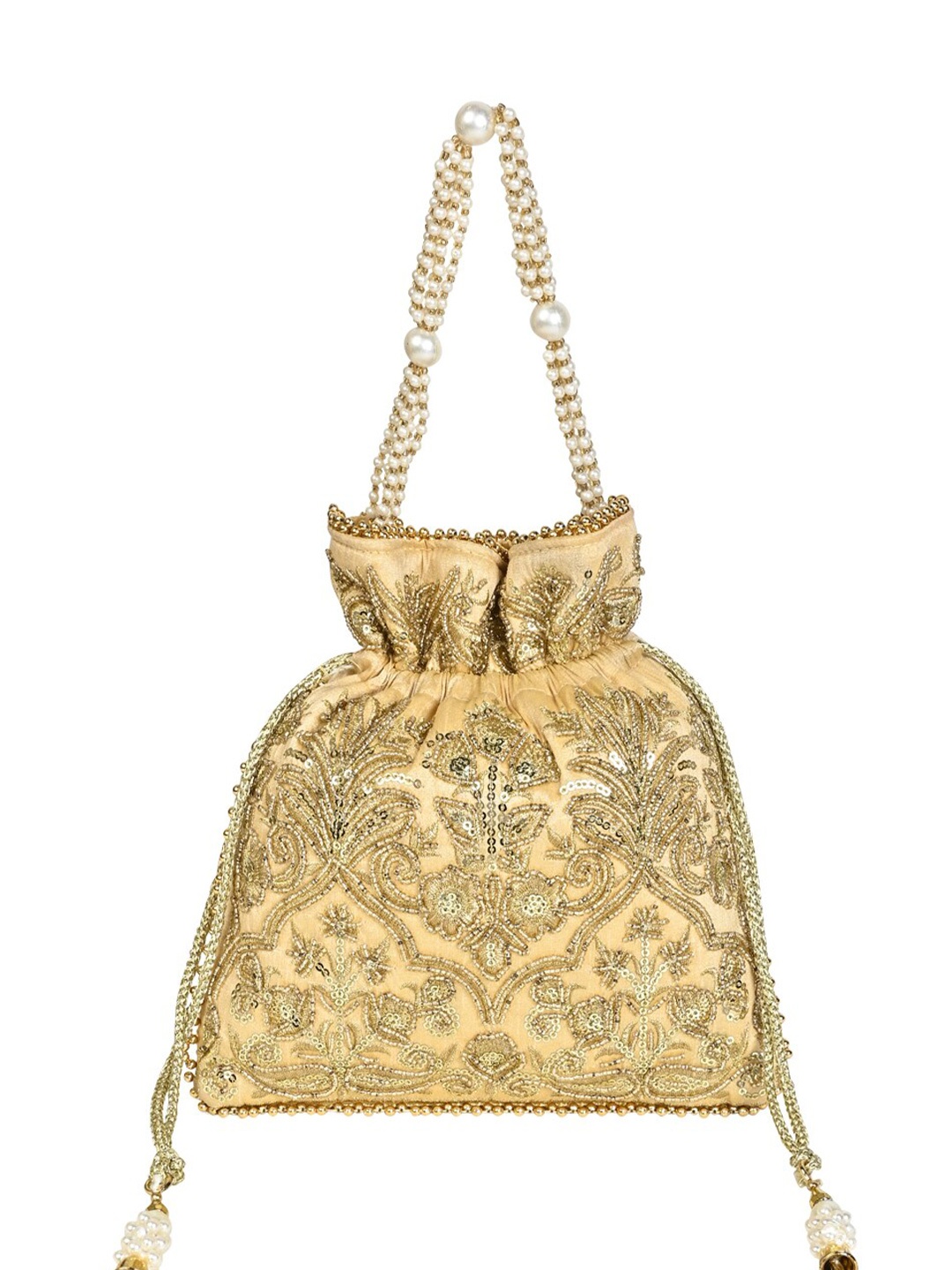 

Rocia Embellished Potli Clutch, Gold