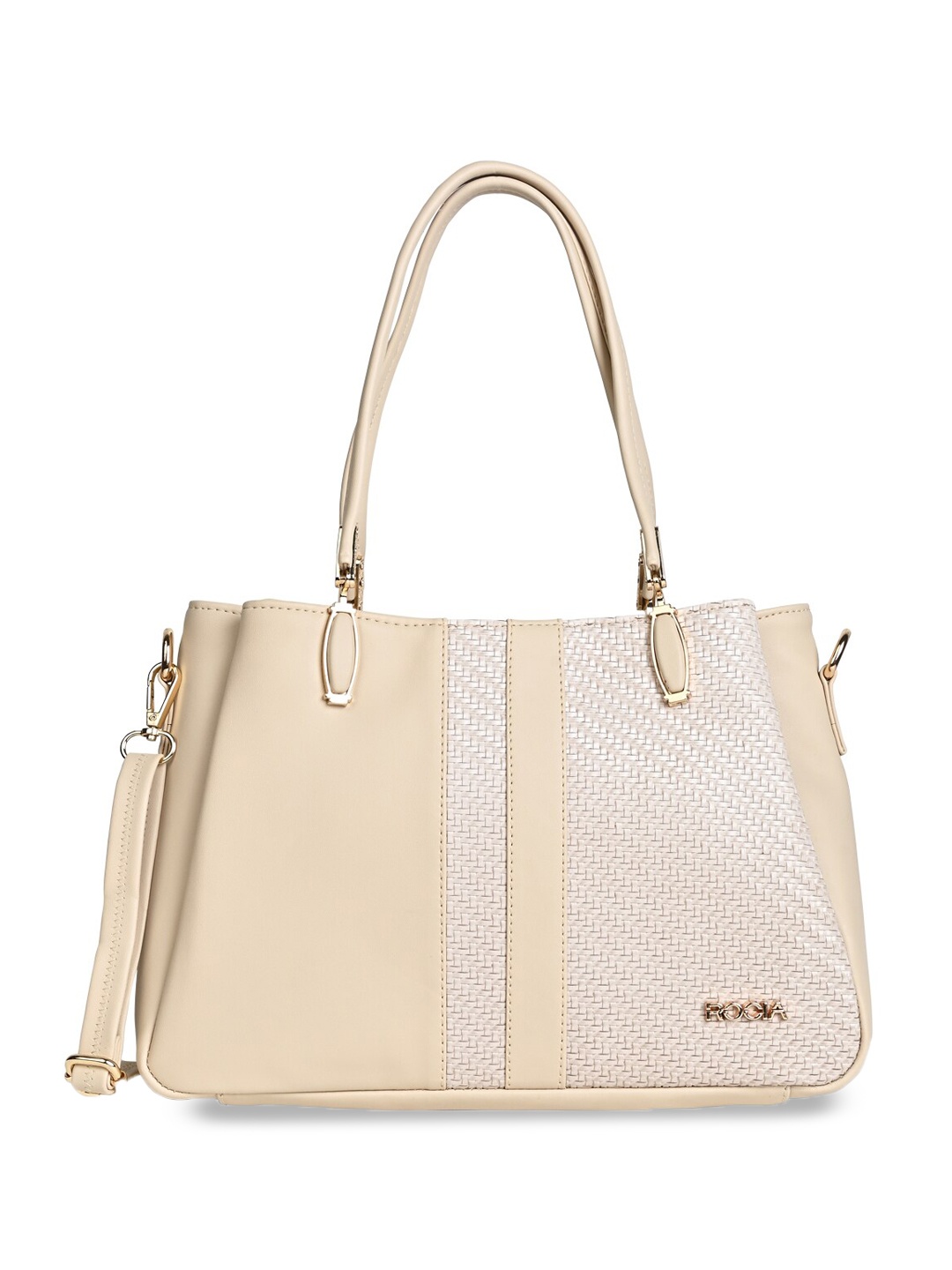 

Rocia Colourblocked PU Structured Shoulder Bag, Beige
