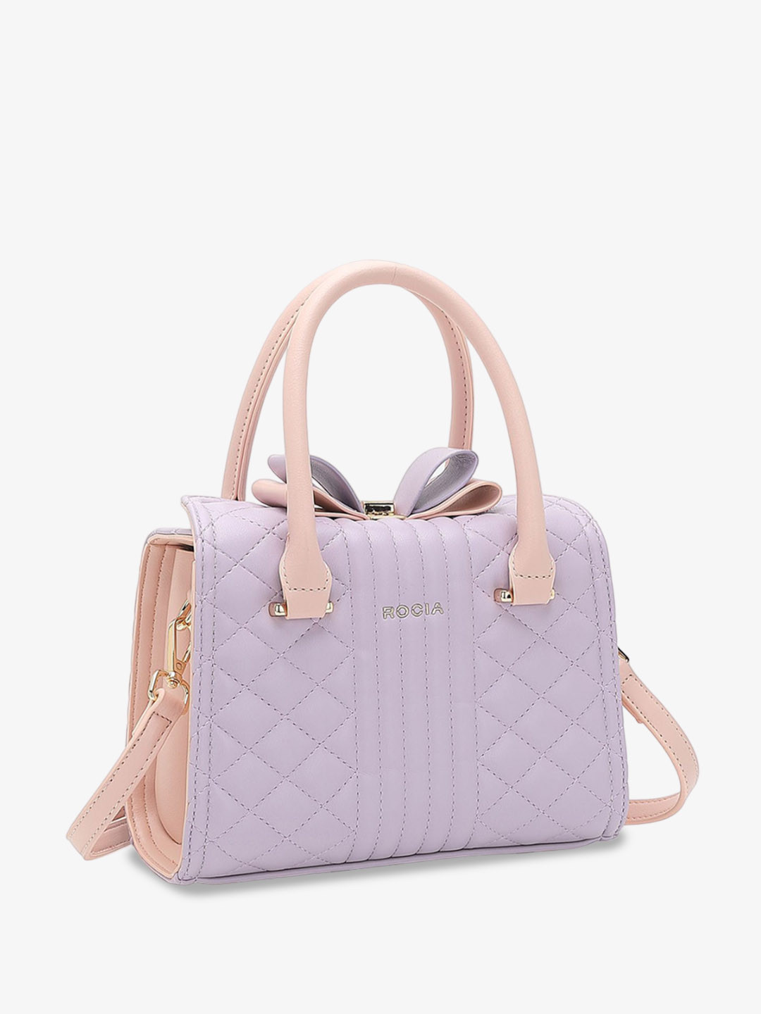 

Rocia Textured Quilted PU Handheld Bag, Purple