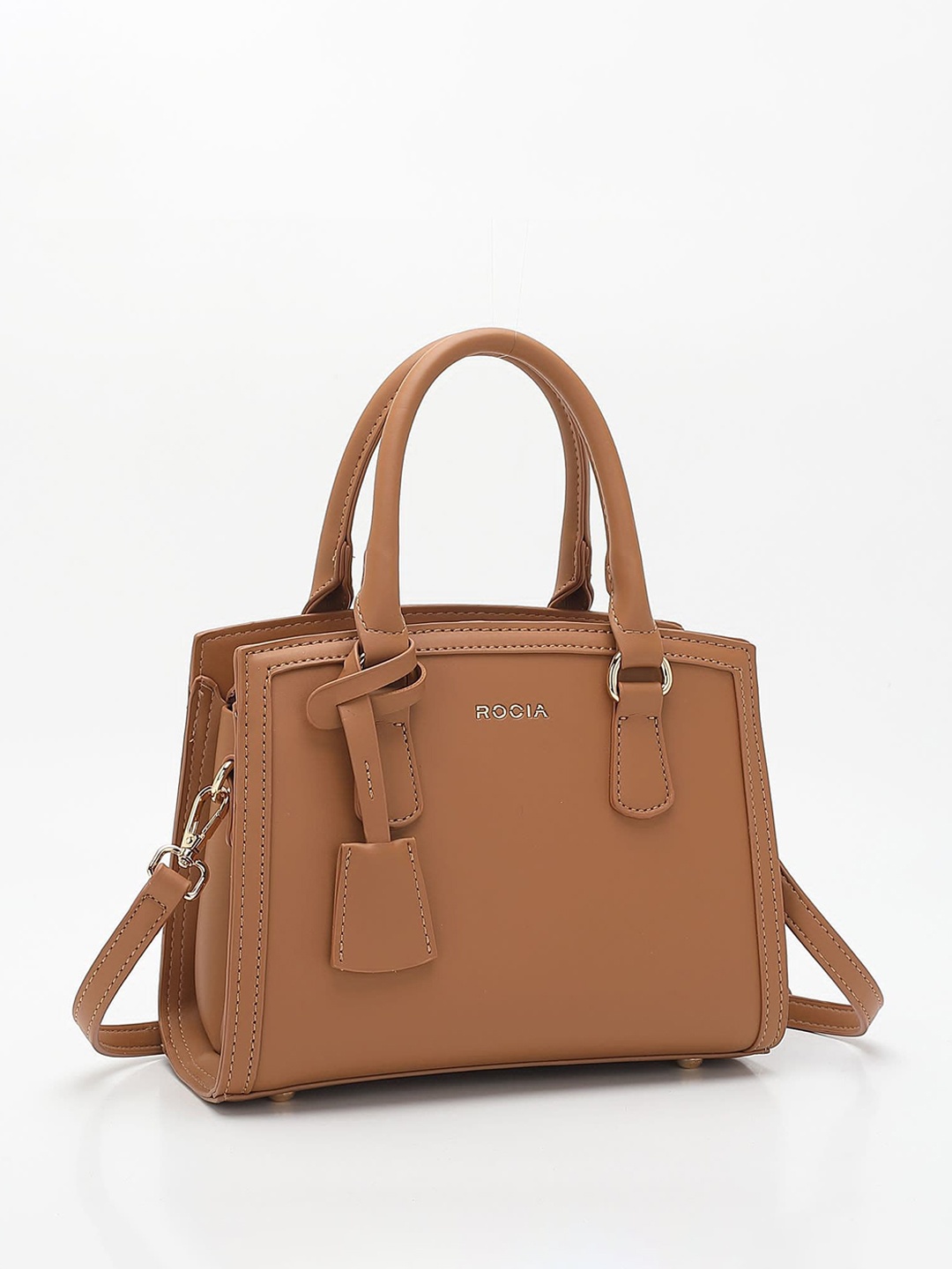 

Rocia Structured Handheld Bag, Tan