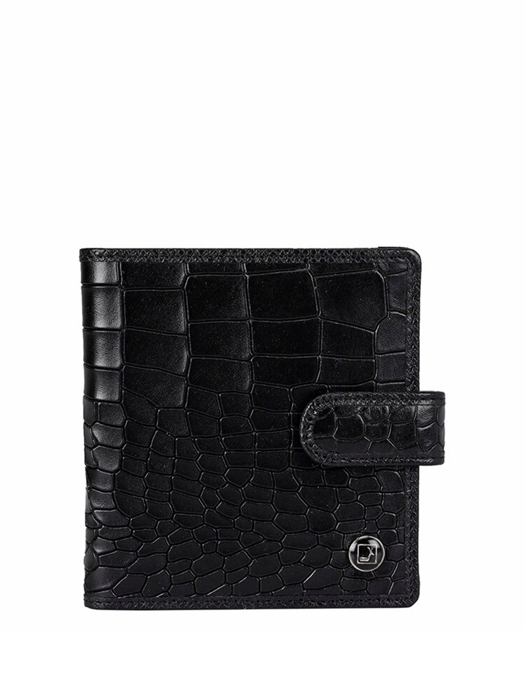 

Da Milano Textured Leather Two Fold Wallet, Black