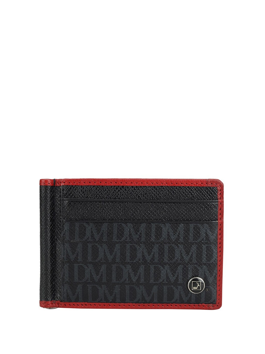

Da Milano Men Textured Leather Two Fold Wallet, Black
