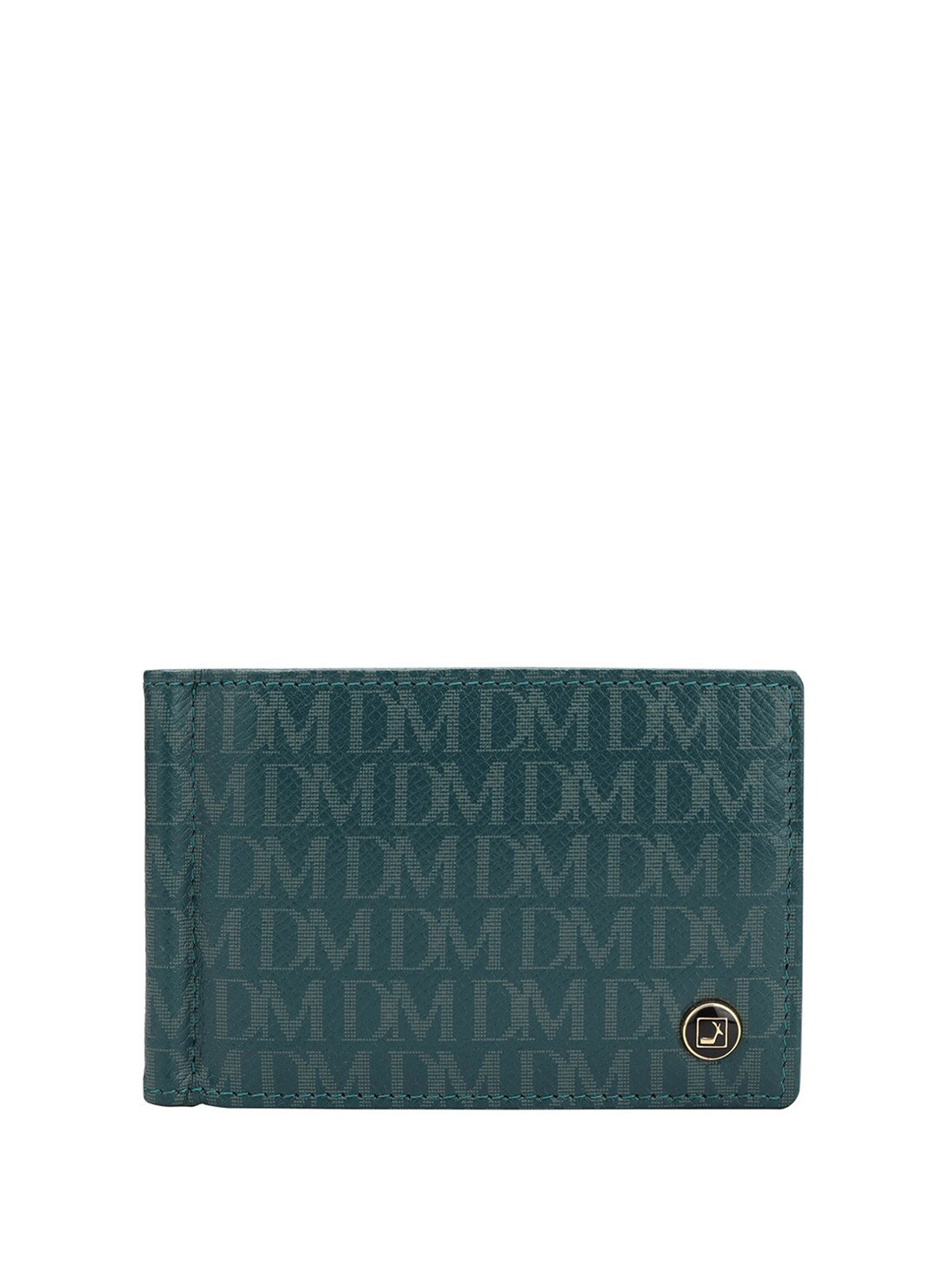 

Da Milano Typography Printed Leather Two Fold Wallet, Blue