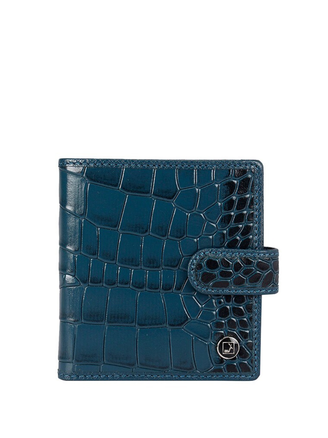 

Da Milano Men Textured Leather Two Fold Wallet, Blue