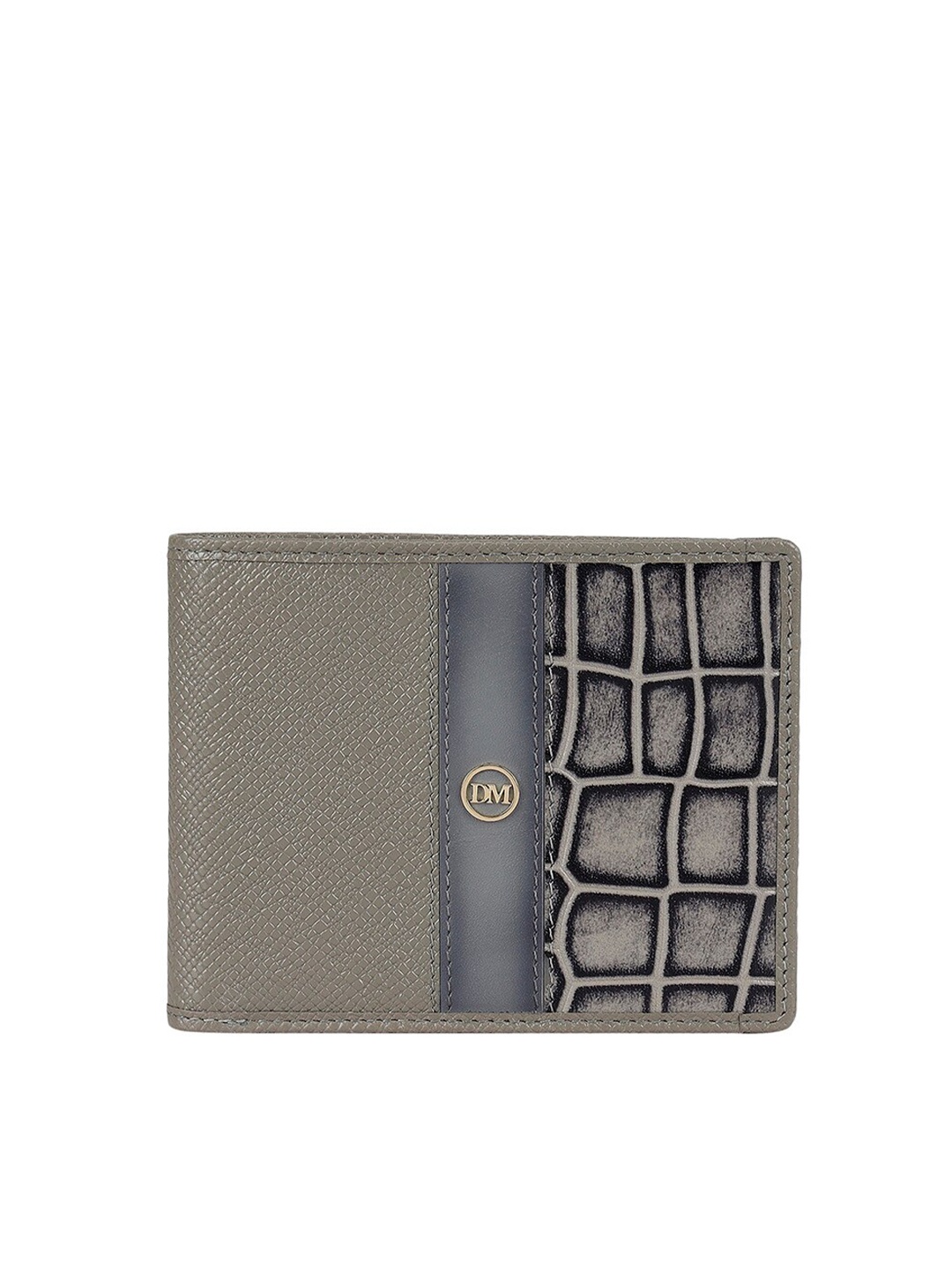 

Da Milano Geometric Printed Leather Two Fold Wallet, Grey