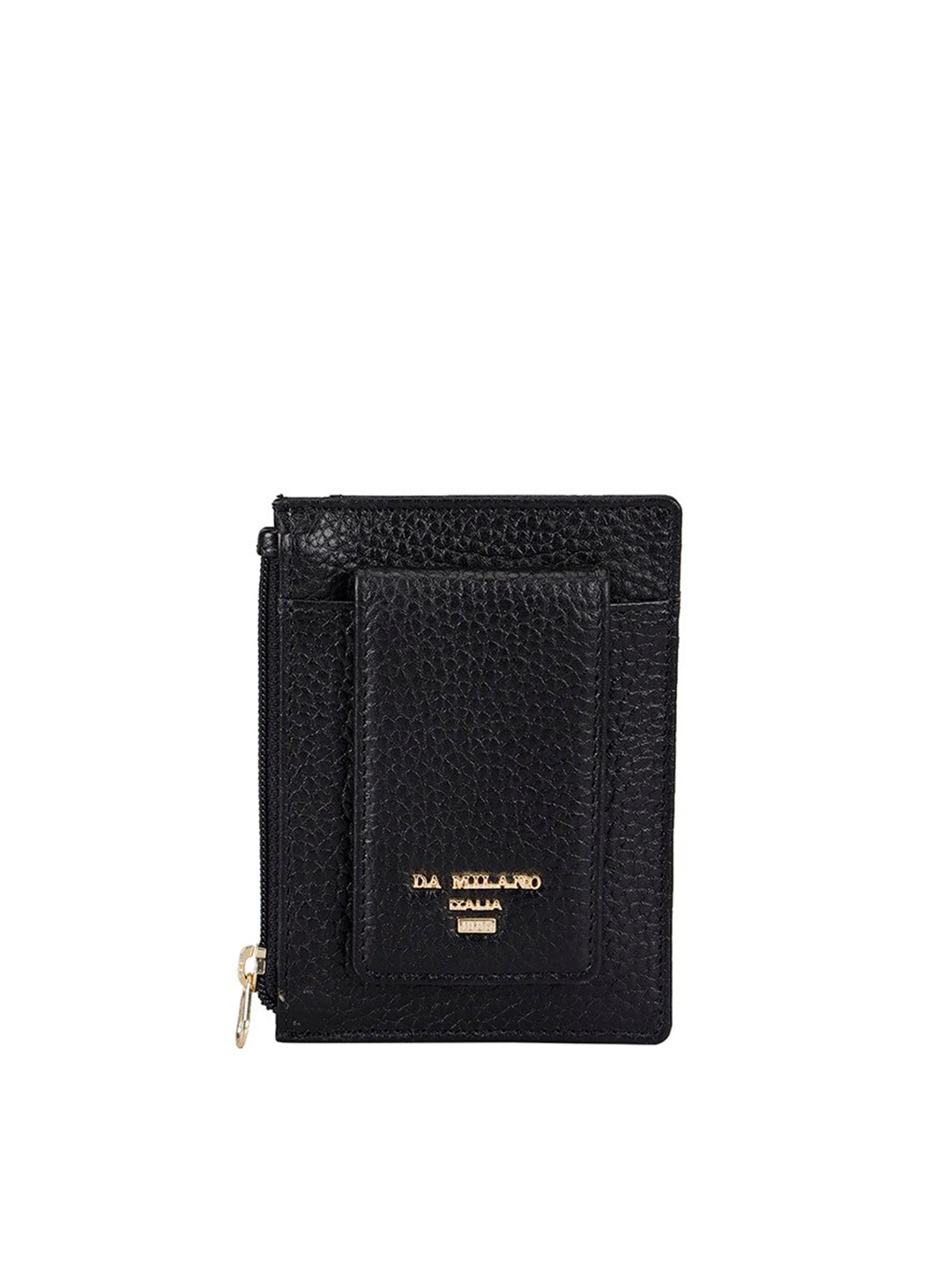 

Da Milano Textured Leather Two Fold Wallet, Black