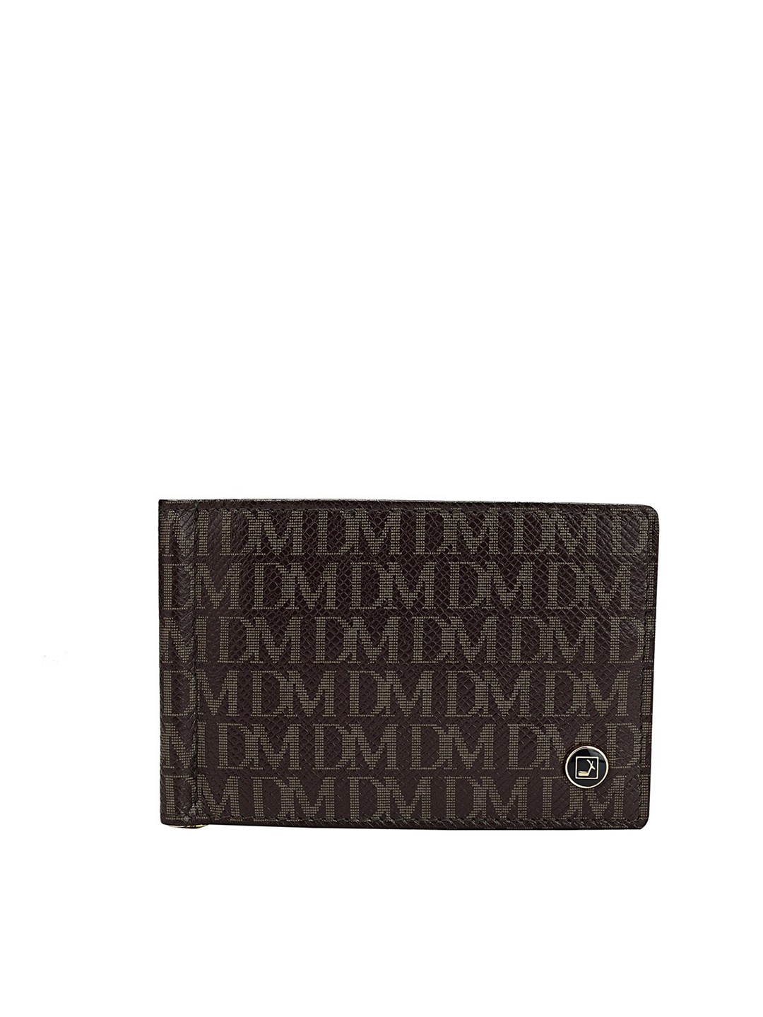 

Da Milano Men Typography Printed Leather Two Fold Wallet, Brown