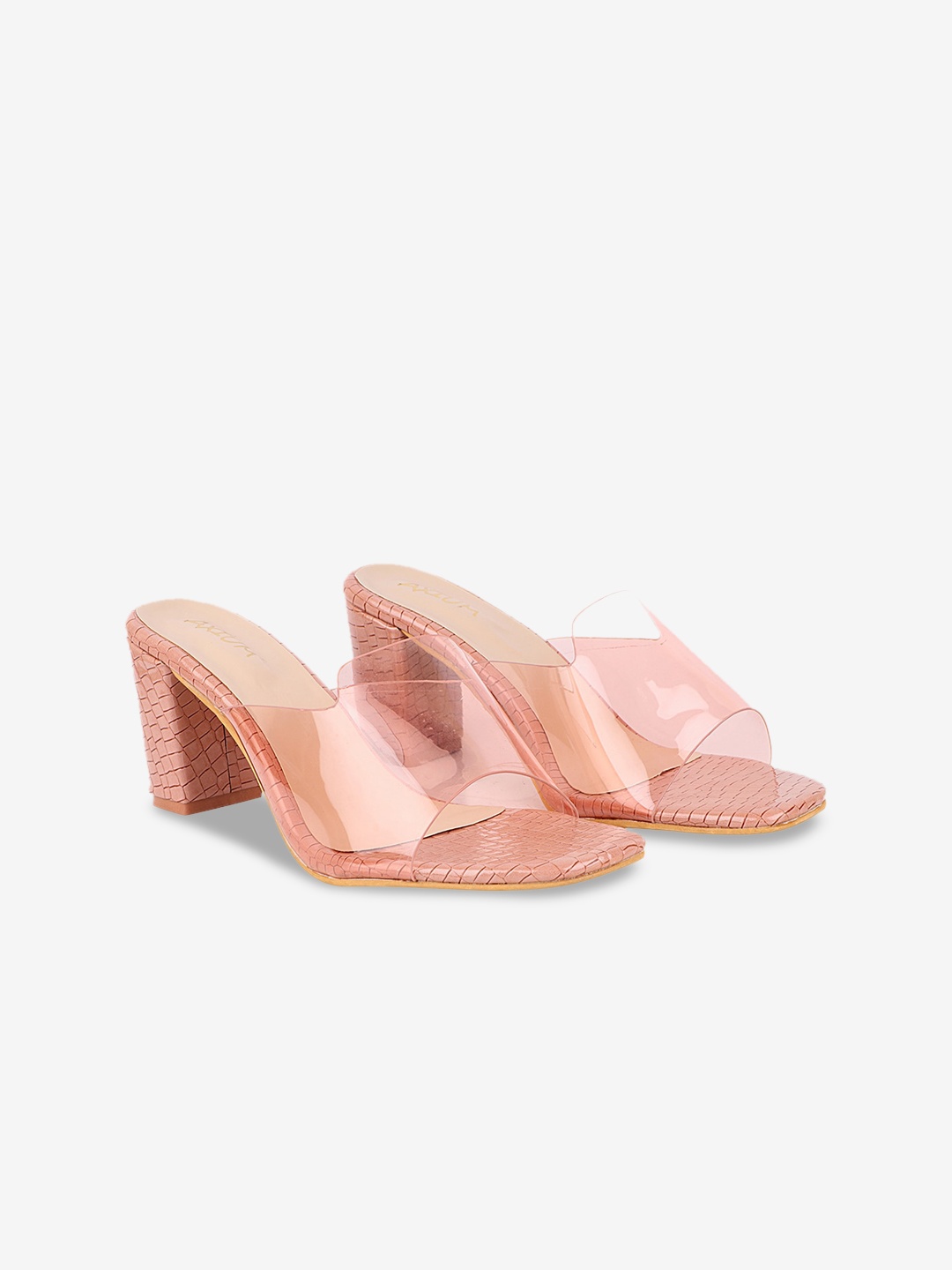 

AXIUM Open Toe Block Heels, Pink