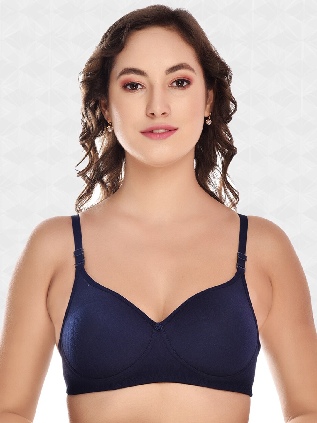 

ACCEZORY Kamini Lightly Padded T-Shirt Bra Full Coverage Super Support All Day Comfort, Blue