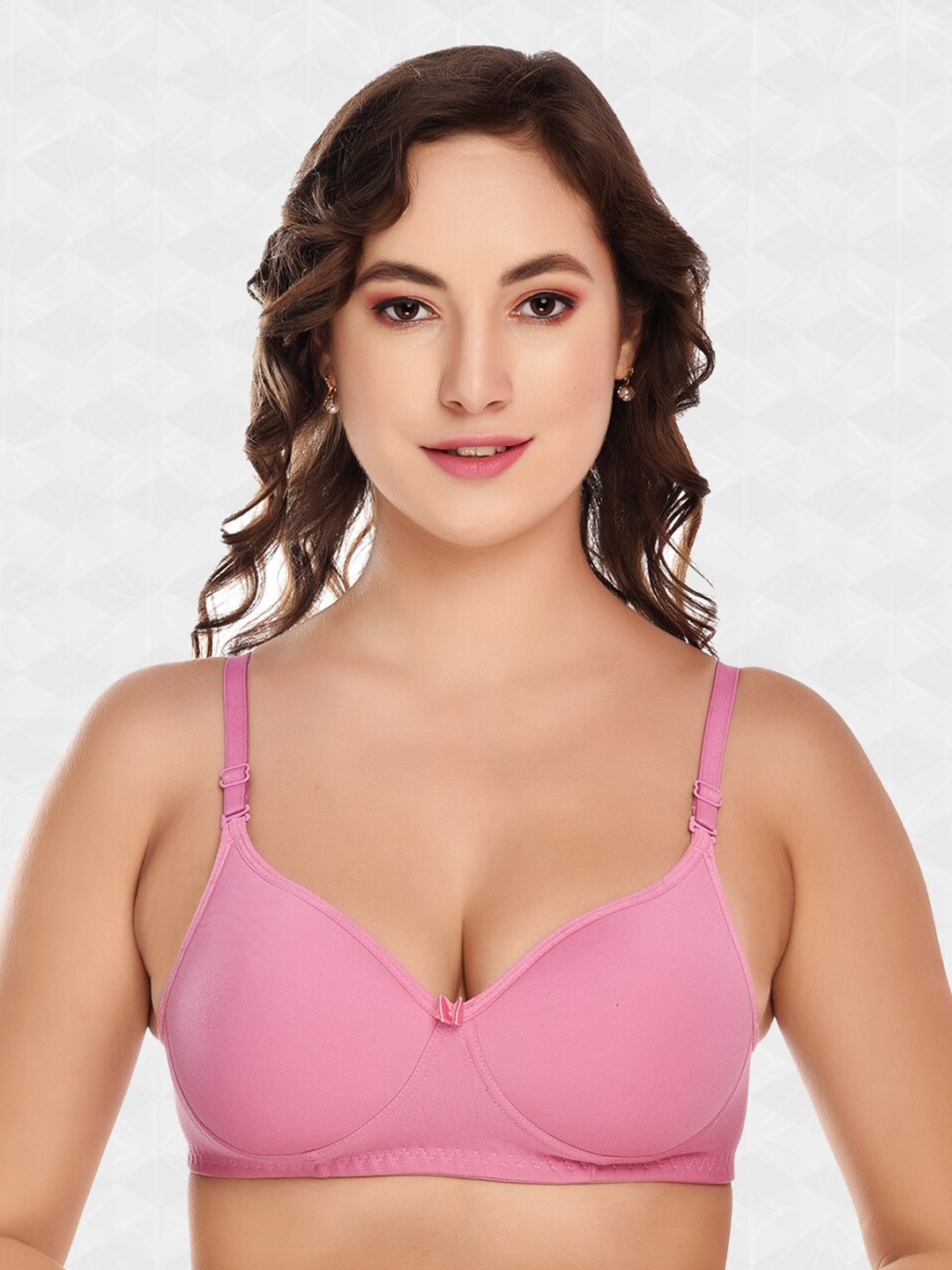 

ACCEZORY Kamini Lightly Padded T-Shirt Bra Full Coverage Super Support All Day Comfort, Pink